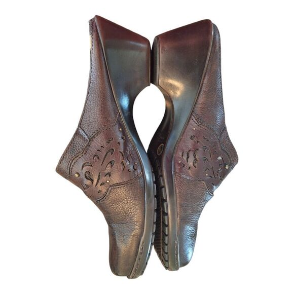 Nurture Bridgette Mule Comfort Shoes Gold Studs 7.5 Brown Leather Slip On Clogs - Picture 5 of 14